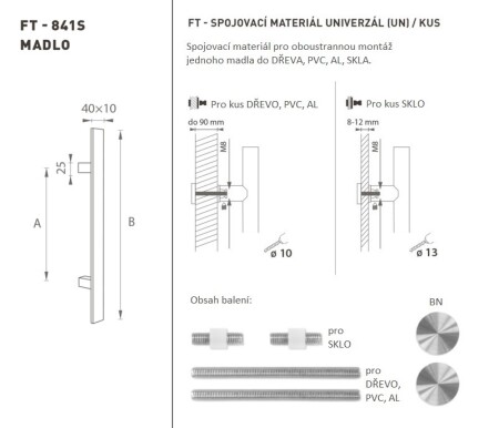 TÜRGRIFF Code K41S 40x10 mm UN - Stück (BN - Gebürsteter Edelstahl)