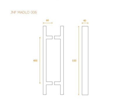 Türgriff MP JNF - IN.07.006.D (BN - Gebürsteter Edelstahl)