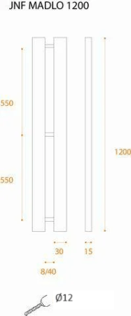 Türgriff MP JNF - IN.07.201.1200 (BN - Gebürsteter Edelstahl)