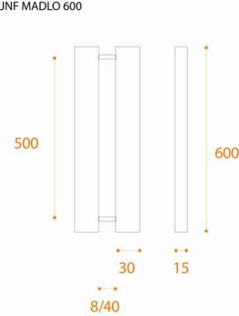 Türgriff MP JNF - IN.07.201.600 (BN - Gebürsteter Edelstahl)