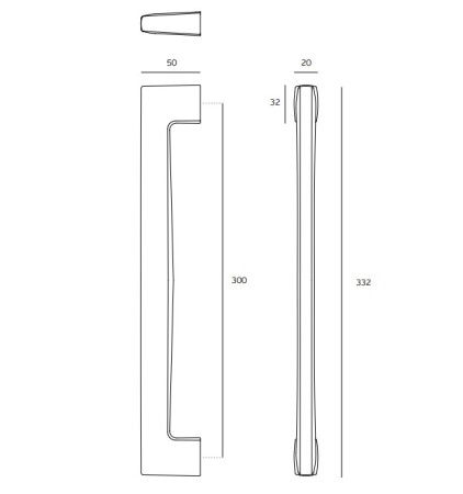 Türgriff JNF IN.07.002.D- Paar (BN - Gebürsteter Edelstahl)