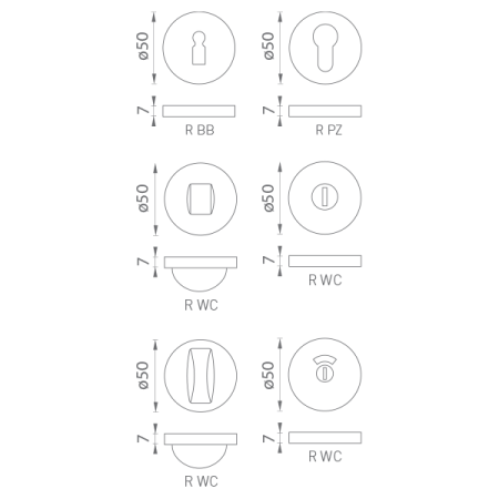 Türrosette MP - R 50/7 (F1 - Silber eloxiert)