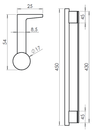 Türgriff MP - GK - LUCIA GST (Graphitschwarz)