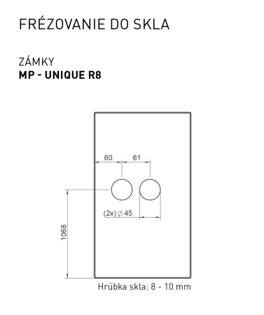 Glasschloss mit Griff MP FAVORIT UNIQUE R8- PZ (BS - Mattschwarz)