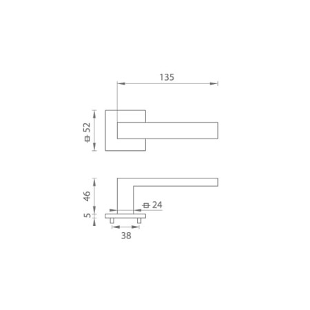 Türbeschlag MP TI - SQUARE - HR 4275Q 5S (BS - Schwarz matt)