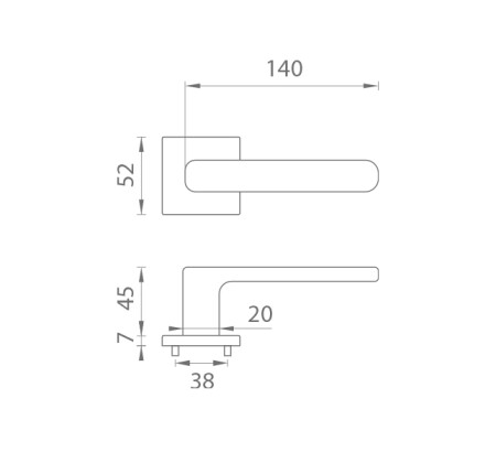 Türbeschläge MP AS - STELLA - QR 7S (OLS - Gebürstetes Messing)