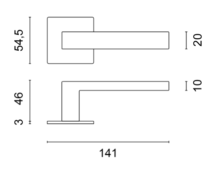 Türbeschlag MP SH - SQUARE - HR 1760 3SM (WS - Weiß matt)