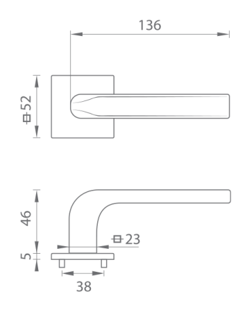 Türbeschlag MP TI – IDEAL – HR 4162Q 5S (OC – Chrom glänzend)
