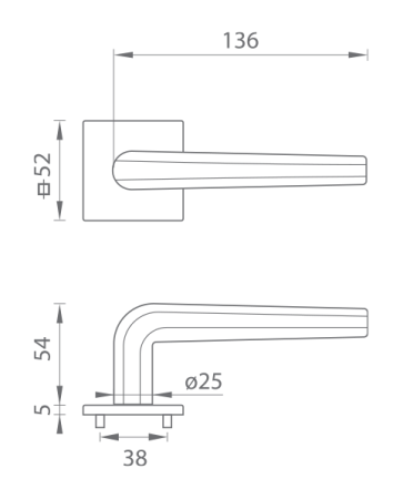 Türbeschlag MP TI - OKTAGON - HR 4160Q 5S (NP - Nickel perl)