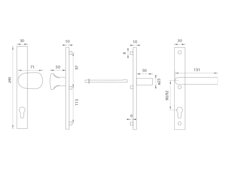 Verstärkte Hardware MP FELIX H2 (Schwarz strukturiert - RAL 9005)