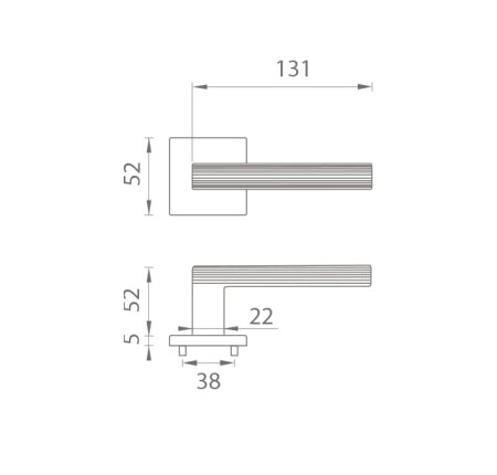 Türbeschläge MP AS - LARICE - HR 5S (OC - Chrom glänzend)