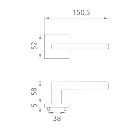 Türbeschläge MP AS - SALVIA - HR 5S (OCS - Gebürstetes Chrom)