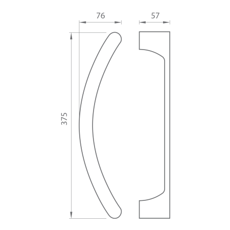 Türgriff MP CB - HANDLE ONE 350 (Mattgraphit (C05))