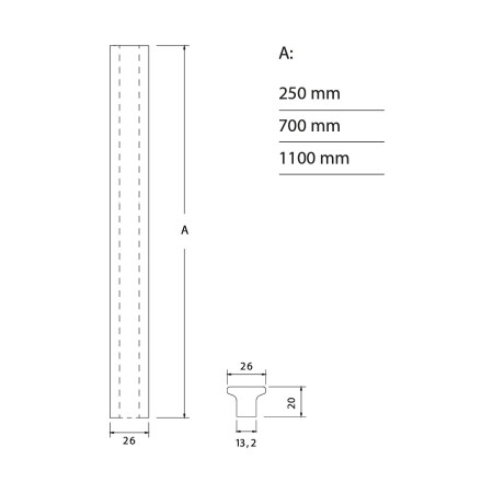 TÜRGRIFF MP SECRET mit Verriegelung (CUM - Mattkupfer)