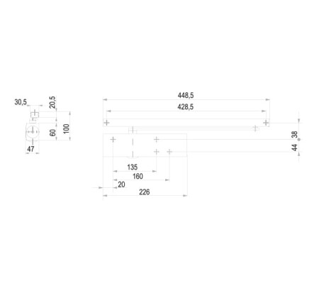 Selbsteinzug mit Gleitschiene MP GZ - TS 3000 (Braun)