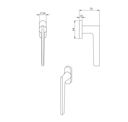 Euro-Fenstergriff MP Lieve (OLM - Gold matt)