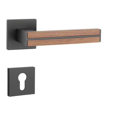 Türbeschläge MP AS - IMPERATA - HR 7S (BS - Schwarz matt / Walnussholz)