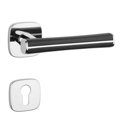 Türbeschläge MP AS – DAVIDIA – QR 7S (OC – Chrom glänzend / schwarzes Leder)