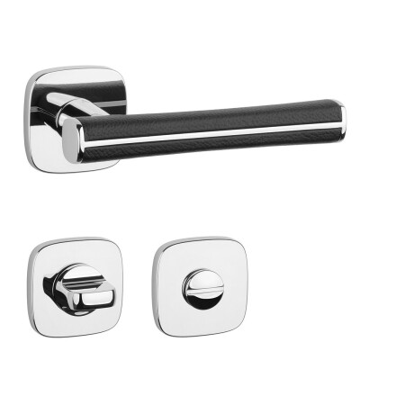 Türbeschläge MP AS – DAVIDIA – QR 7S (OC – Chrom glänzend / schwarzes Leder)