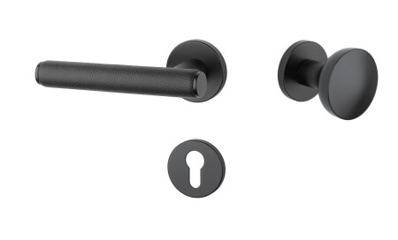 Türbeschläge MP AS - EGERIA - R 7S (BS - Schwarz matt / schwarzes Leder)