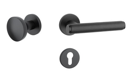 Türbeschläge MP AS - EGERIA - R 7S (BS - Schwarz matt / schwarzes Leder)