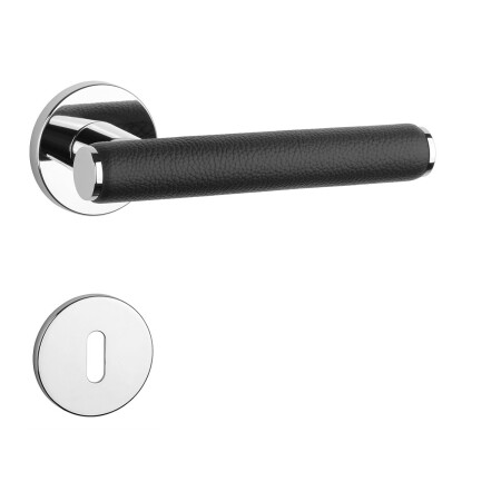 Türbeschläge MP AS – EGERIA – R 7S (OC – Chrom glänzend / schwarzes Leder)