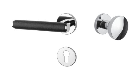 Türbeschläge MP AS – EGERIA – R 7S (OC – Chrom glänzend / schwarzes Leder)