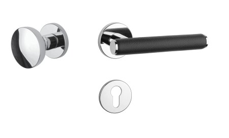 Türbeschläge MP AS – EGERIA – R 7S (OC – Chrom glänzend / schwarzes Leder)