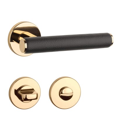 Türbeschläge MP AS - EGERIA - R 7S (OLV - Poliertes lackiertes Messing / braunes Leder)