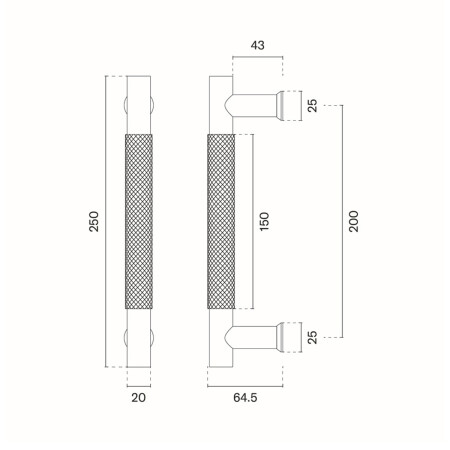 Türgriff MP SH 1770 - Stück (CUM PVD - Mattkupfer PVD)