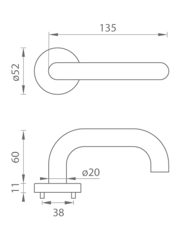 Türbeschlag MP TI COSLAN - R 2000 (WS - Weiß matt)