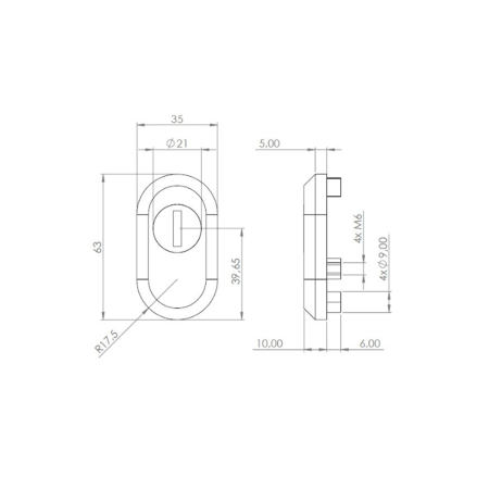 Auflage für Schutzbeschläge MP MPK SECURO S01 PLUS - SO (BN - Edelstahl gebürstet)