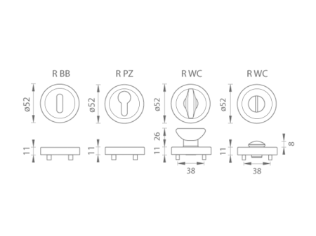 Türrosette MP TI - R geteilt (NP - Nickel Perle)