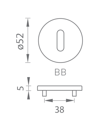 Türrosette MP TI - R 5S (BN - Edelstahl gebürstet)