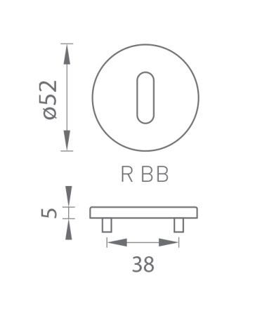 Türrosette MP TI - R 5S (BS PVD - Schwarz matt PVD)