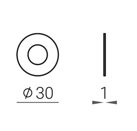 Türrosette MP VM R - UNTER DEM GRIFF 30mm (OCS - Gebürstetes Chrom)