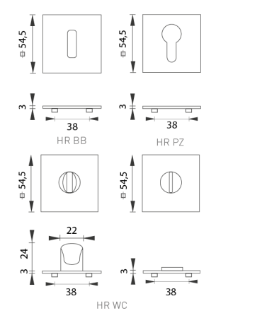 Türrosette MP SH - HR 3SM (CUM PVD - Mattes Kupfer PVD)