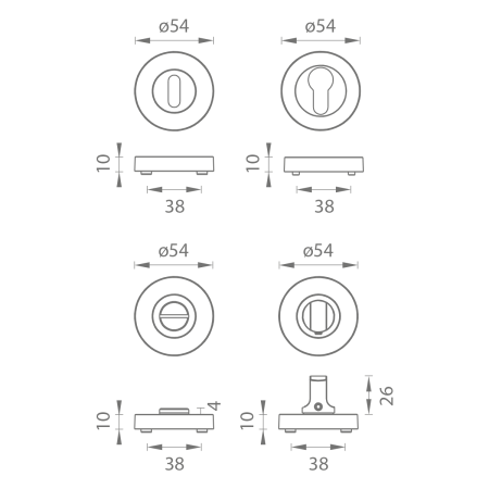 Türrosette MP - RS (BS PVD - Schwarz matt PVD PVD)