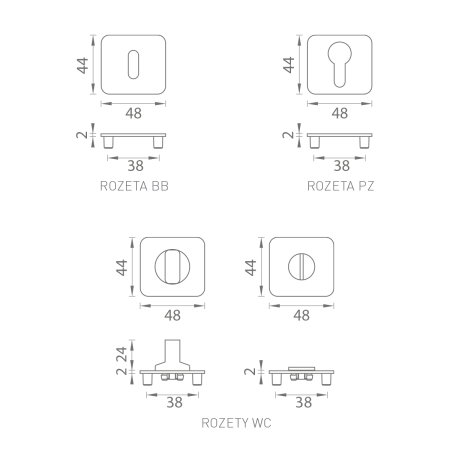 Türrosette für MP GK - ONE - HR Griff (OLS - Gebürstetes Messing)