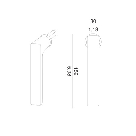 Euro-Fenstergriff MP VM - DK - BAAR - R mini (MG - Mondgrau)