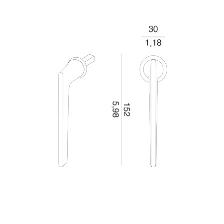 Euro-Fenstergriff MP VM - DK - LIEVE - R mini (WS - Weiß matt)