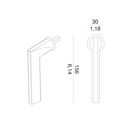 Euro-Fenstergriff MP VM - DK - ATLANTA - R mini (WS - Weiß matt)