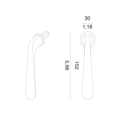 Euro-Fenstergriff MP VM - DK - PEPE - R mini (BS - Schwarz matt)