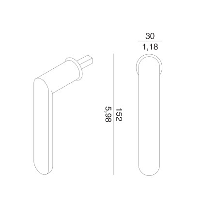 Euro-Fenstergriff MP VM - DK - PURE - R mini (MG - Mondgrau)