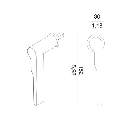 Euro-Fenstergriff MP VM - DK - WIND - R mini (WS - Weiß matt)