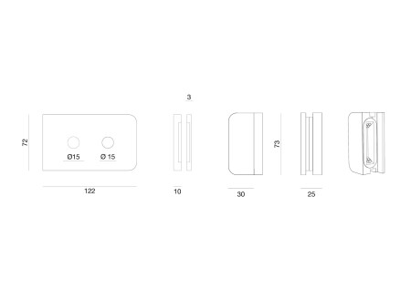 Glastürschloss MP VM - TOTAL GLASS (BS - Matt Schwarz)
