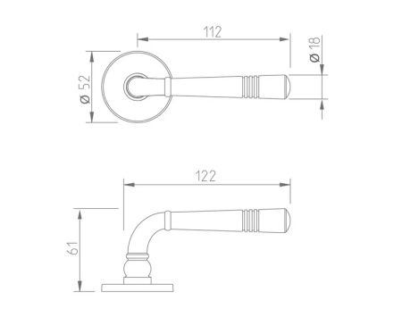 Türbeschläge MP TI - DIADEM - R 4009 5S (OCS - Gebürstetes Chrom)