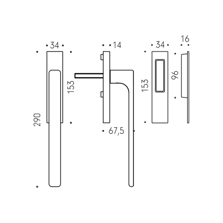 Schiebetürgriff MP CB - HS PORTAL MOOD DUE - Griff/Gehäuse (Mattbraun)