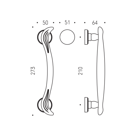 Türgriff MP PIUMA - 273/210 (Antikbronze)