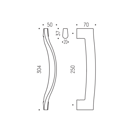 Türgriff MP SQUARE - 304/250 (Mattkupfer PVD)